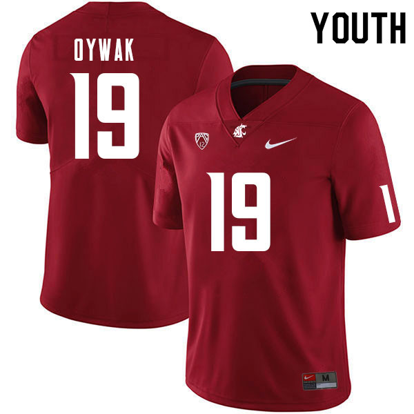 Youth #19 Alphonse Oywak Washington State Cougars College Football Jerseys Sale-Crimson